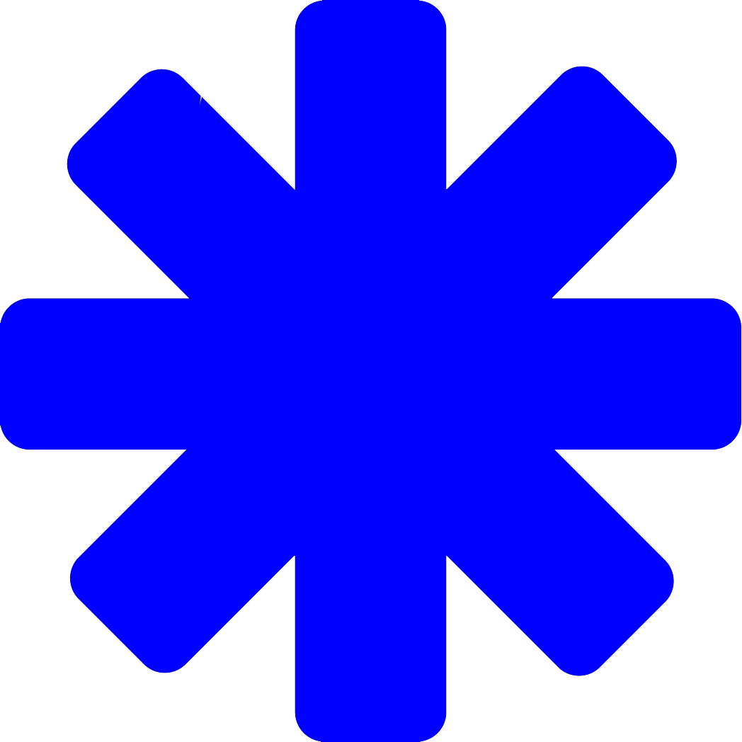 bright blue asterisk logo